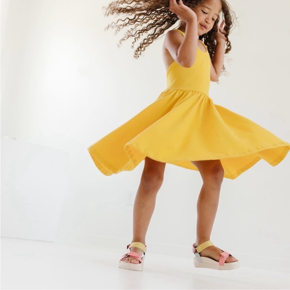 Alice+Ames pinafore dress size 6 marigold yellow - Picture 5 of 8